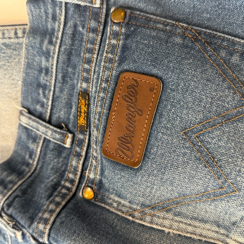 WRANGLER MWZ Slim Fit‎ VINTAGE  Style Jean 35x32 rare wash Denim